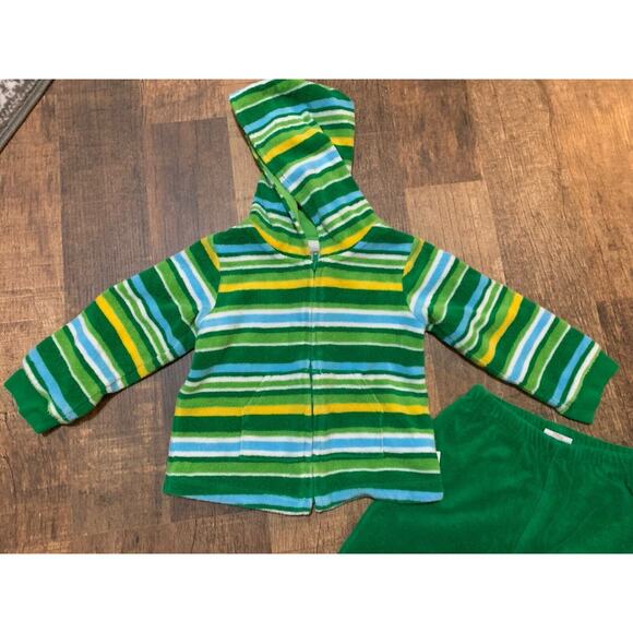 Oshkosh‎ Baby 2 Piece Outfit Green Stripe 18 M XXL Months Zip Up Hoodie & Pants - Picture 2 of 13
